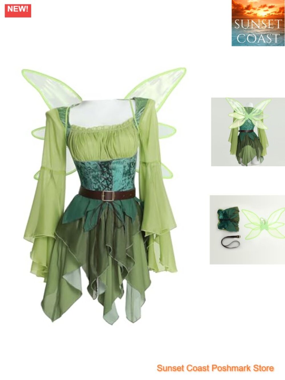 Women's Elf Medieval Dress Magical Lady Cosplay Costume Fairy Viking Dress
